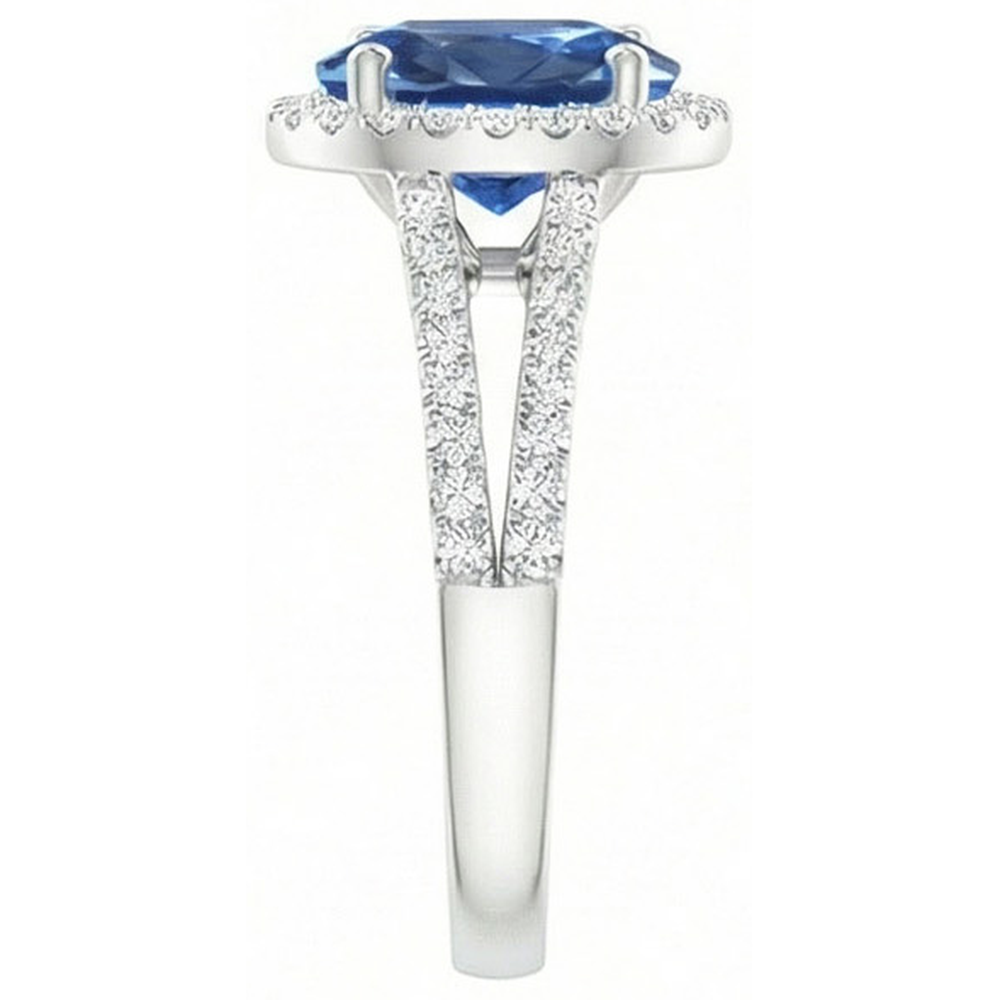 echter oval diamant 3.50Karat ring Draufsicht