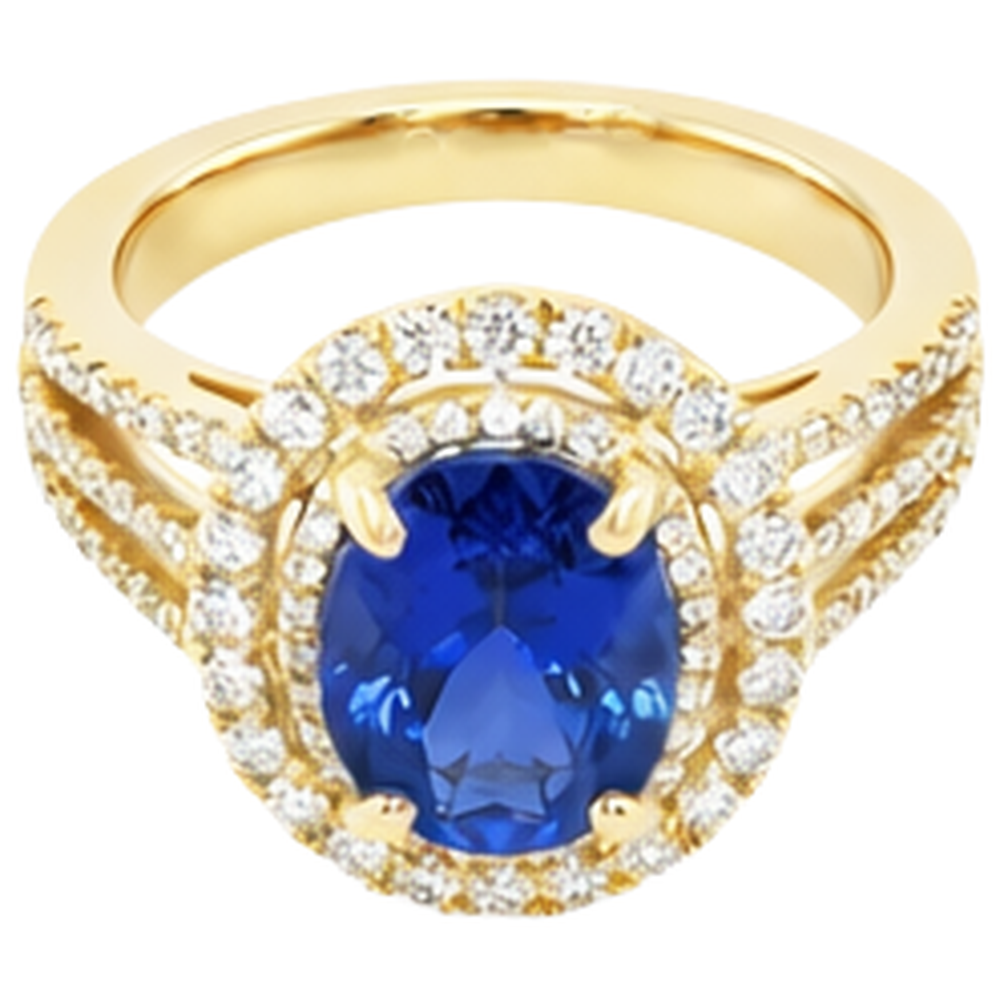 echter oval tansanit 6Karat ring Detailansicht