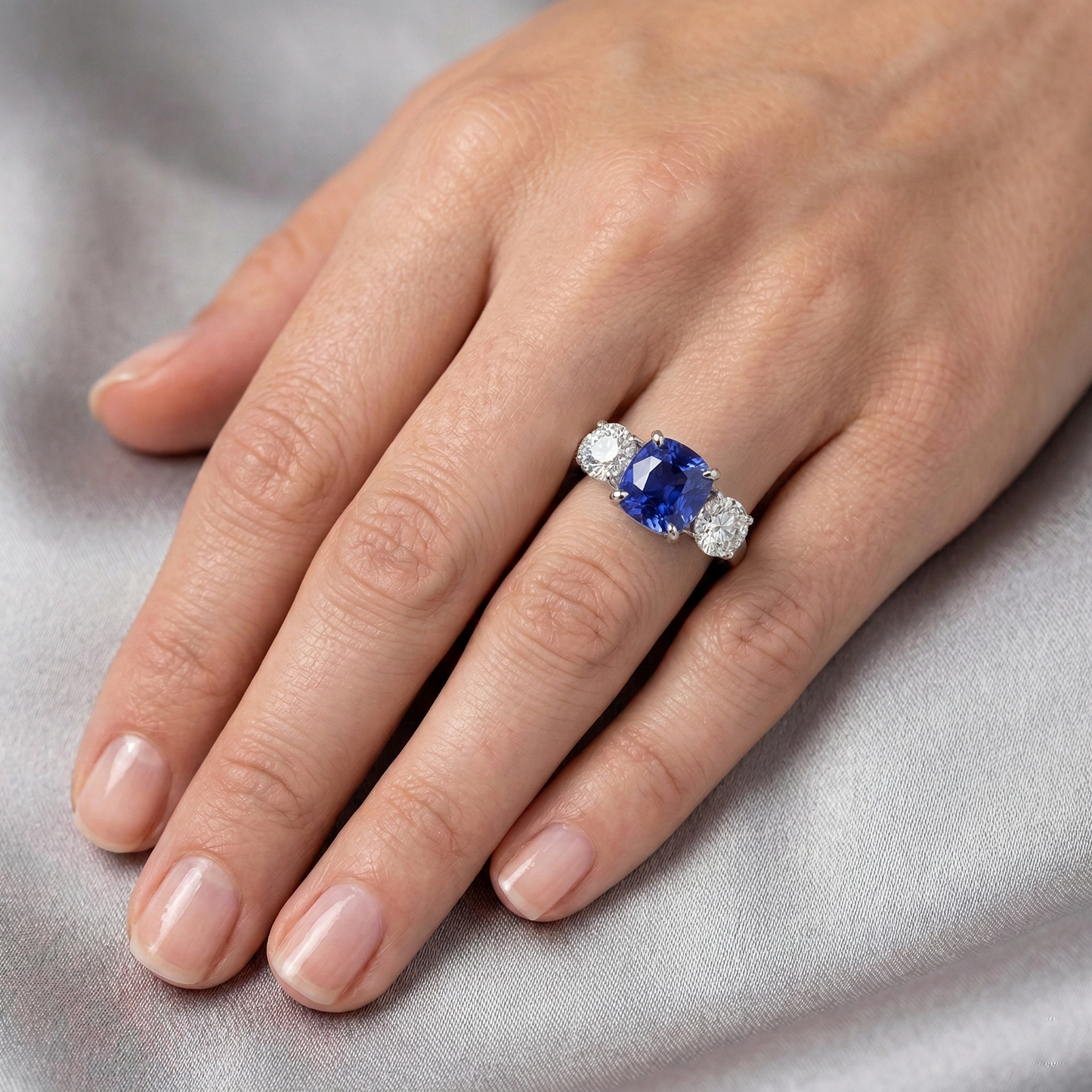 echter round diamant 3.50Karat ring auf Weiß