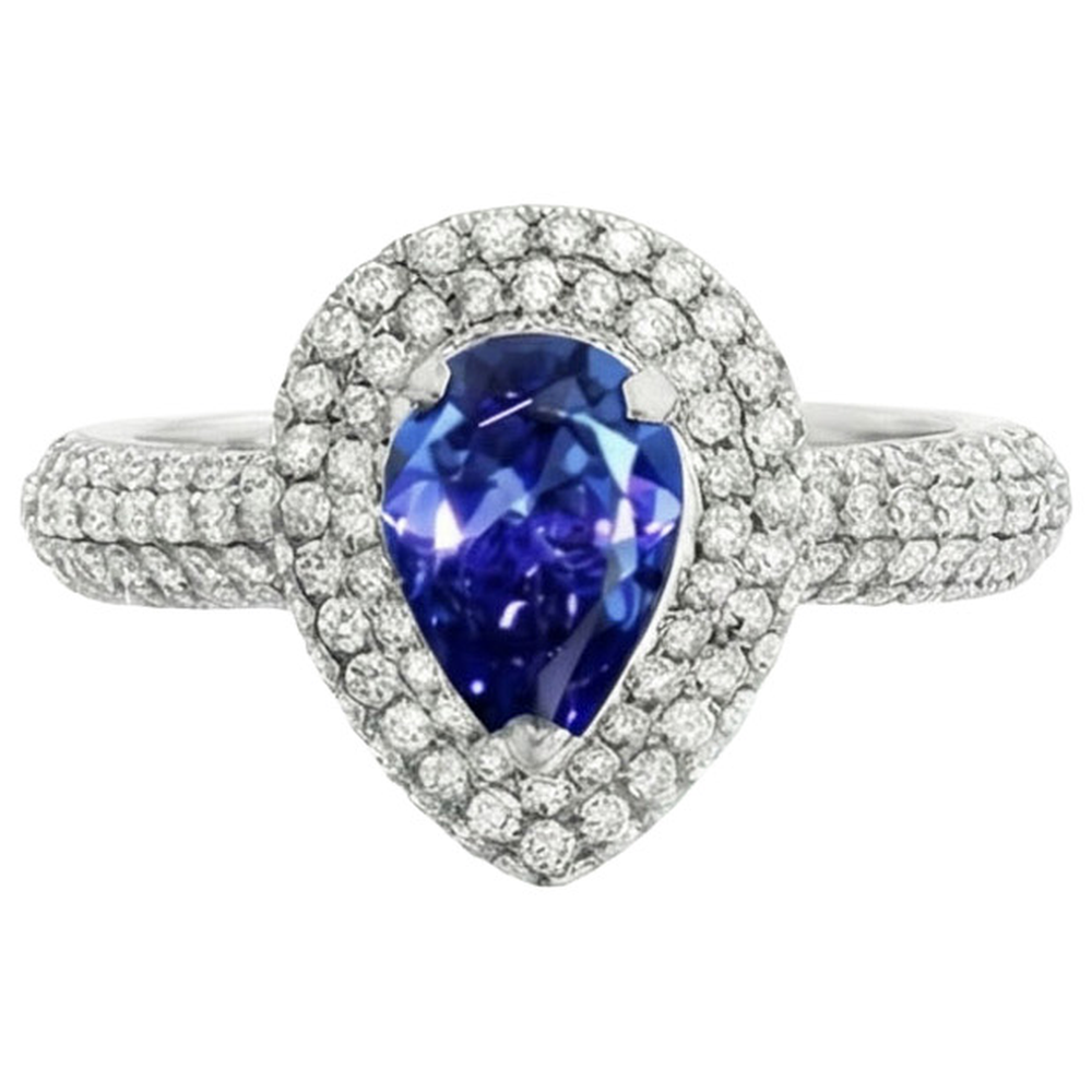 echter round saphir 2.30Karat ring Seitenansicht
