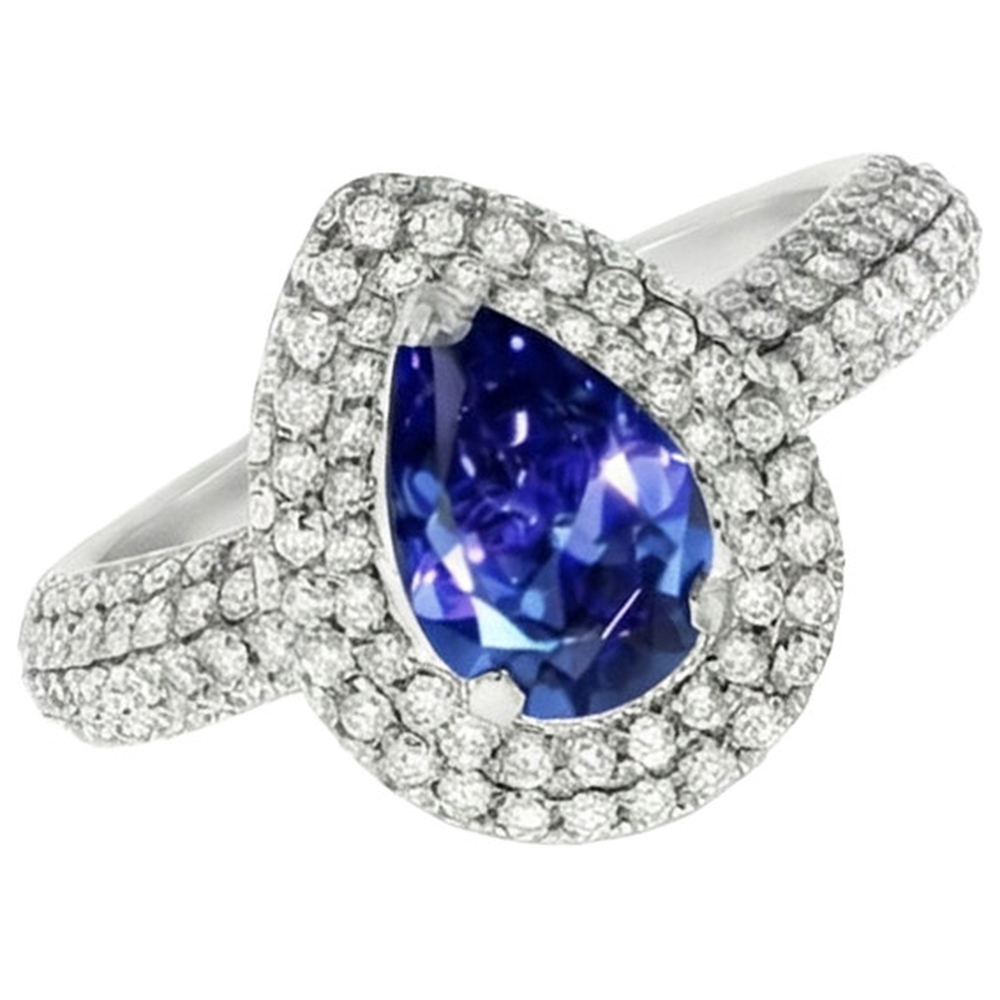 echter round saphir 2.30Karat ring Vorderansicht