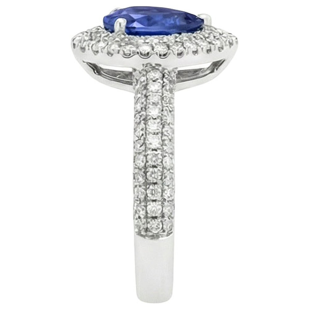 echter round saphir 2.30Karat ring Draufsicht