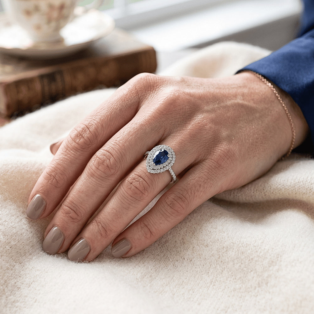 Brillanter 3,50-Karat Royalblauer Saphir Edelstein-Ring