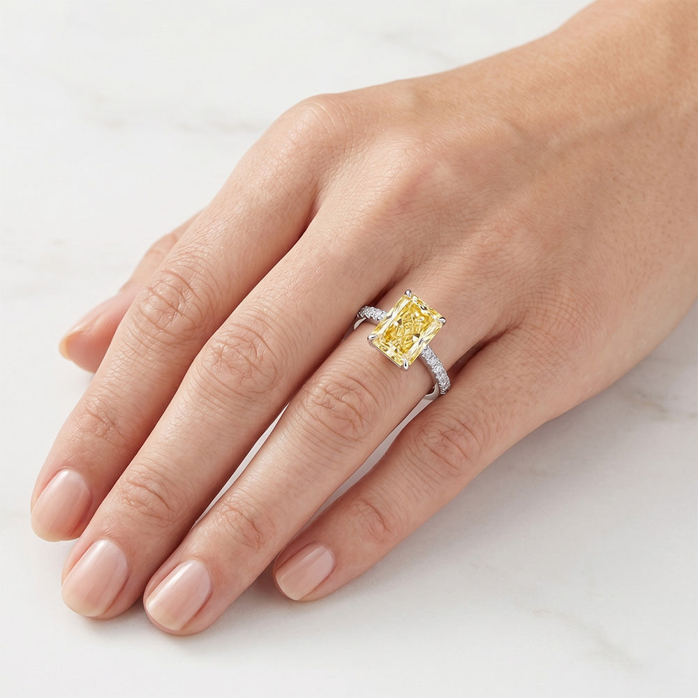 Brillanter VVS Reinheit Fancy Gelber Diamant Schmuck-Ring – 3