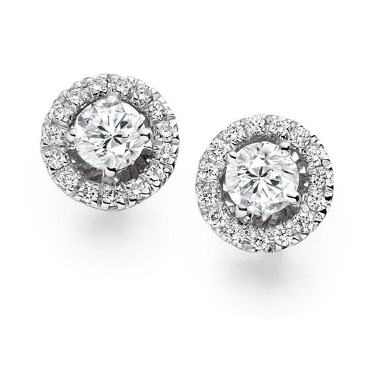 echter round diamant 2.3Karat ohrring Vorderansicht