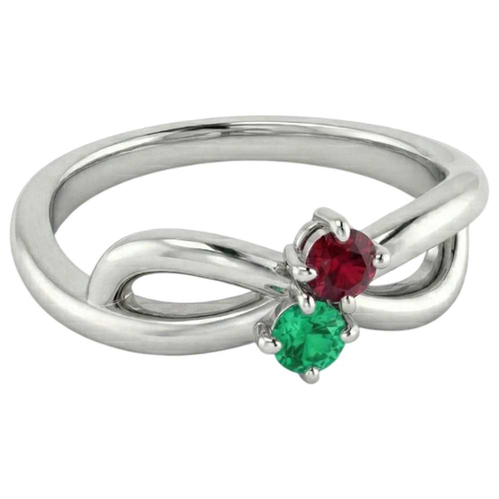 echter round rubin 0.30Karat ring Profilansicht