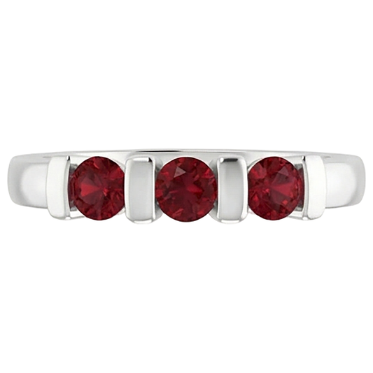 echter round rubin 0.90Karat ring Vorderansicht
