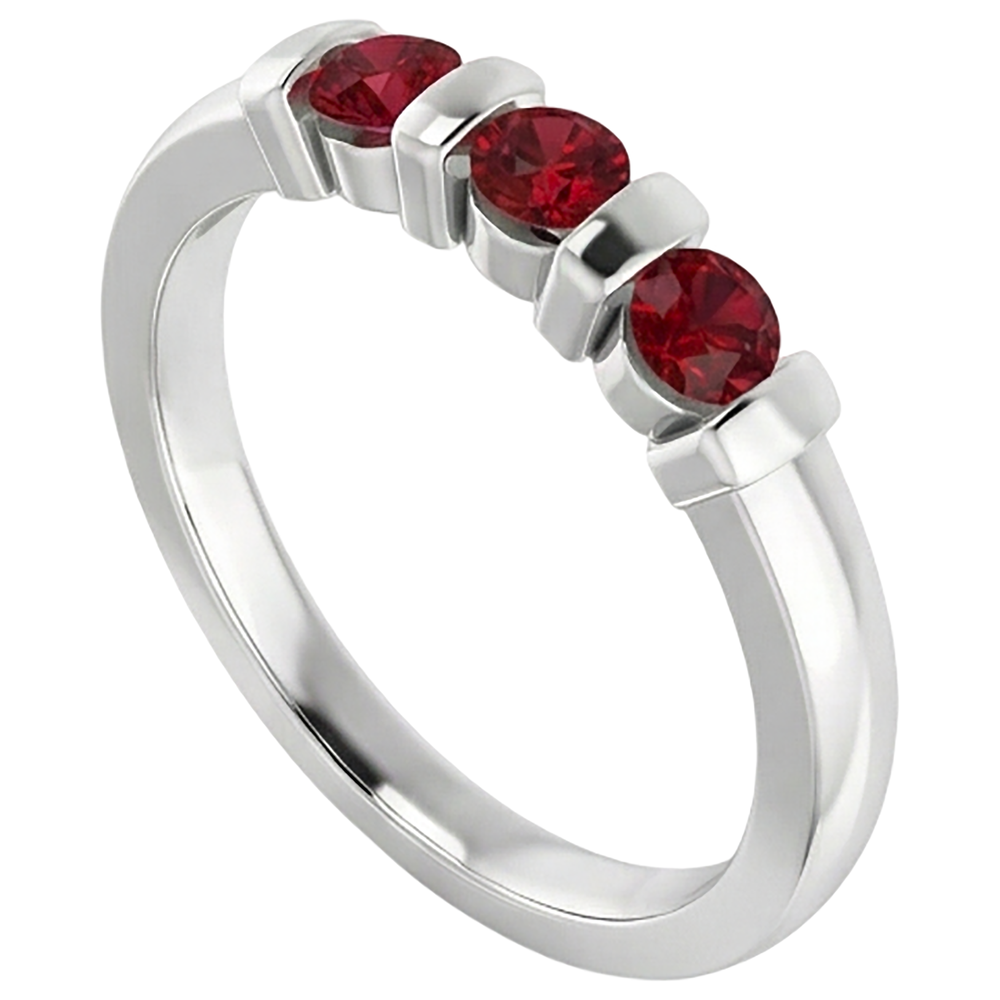 echter round rubin 0.90Karat ring Draufsicht