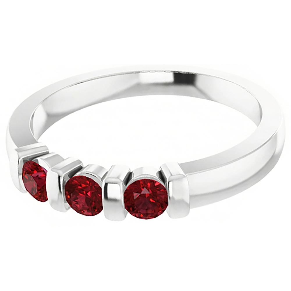 echter round rubin 0.90Karat ring Profilansicht