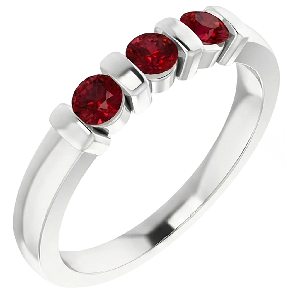echter round rubin 0.90Karat ring Seitenansicht