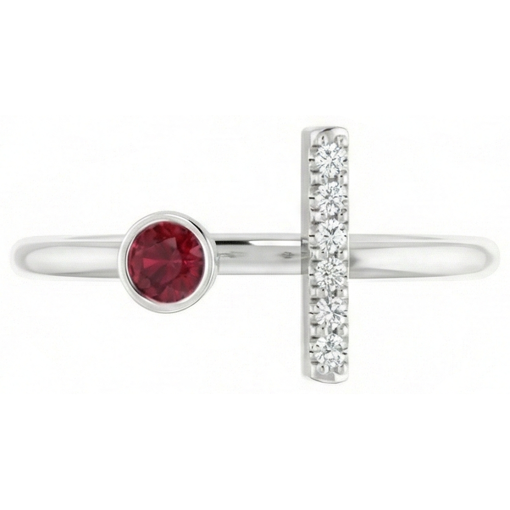 echter round rubin 0.48Karat ring Vorderansicht