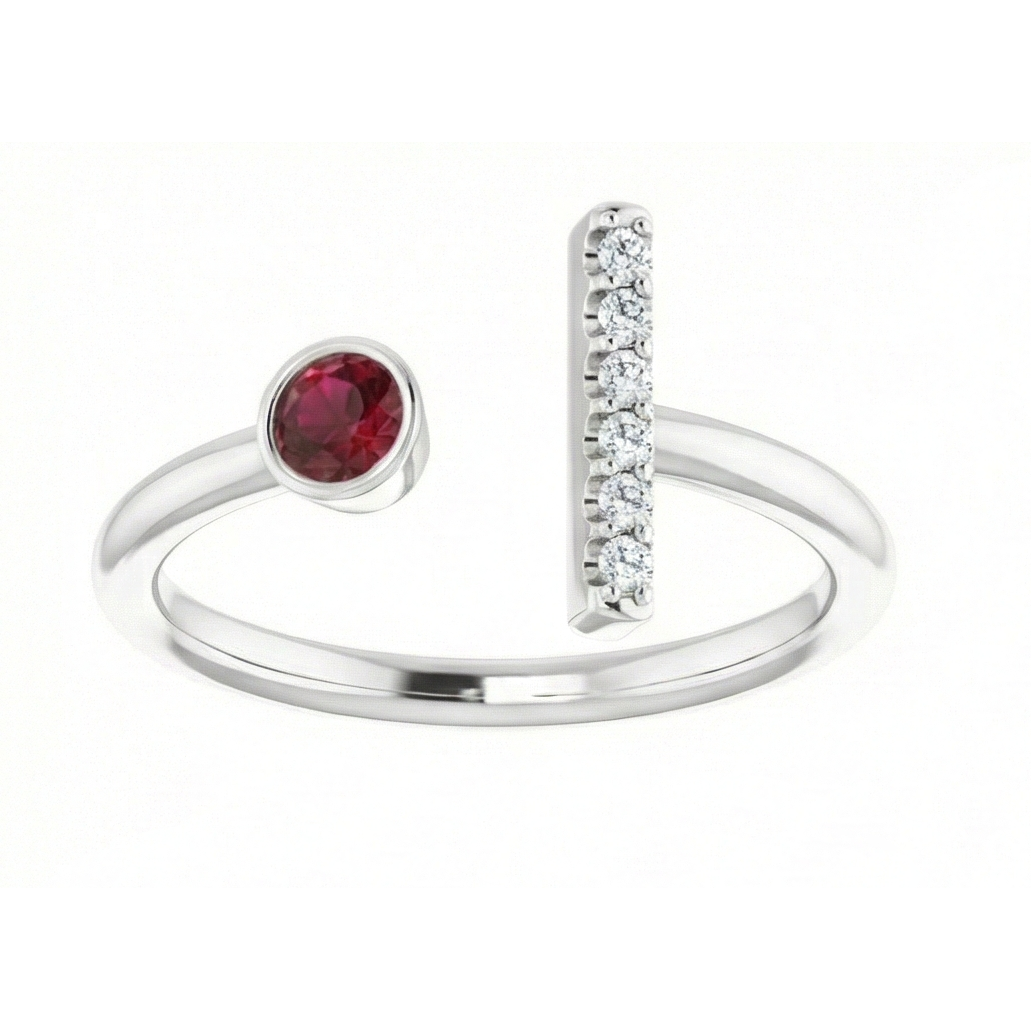 echter round rubin 0.48Karat ring Detailansicht