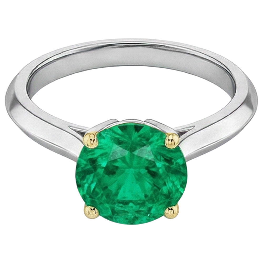 Strahlender Smaragd Schmuckstein-Ring 3 Karat – Seitenansicht