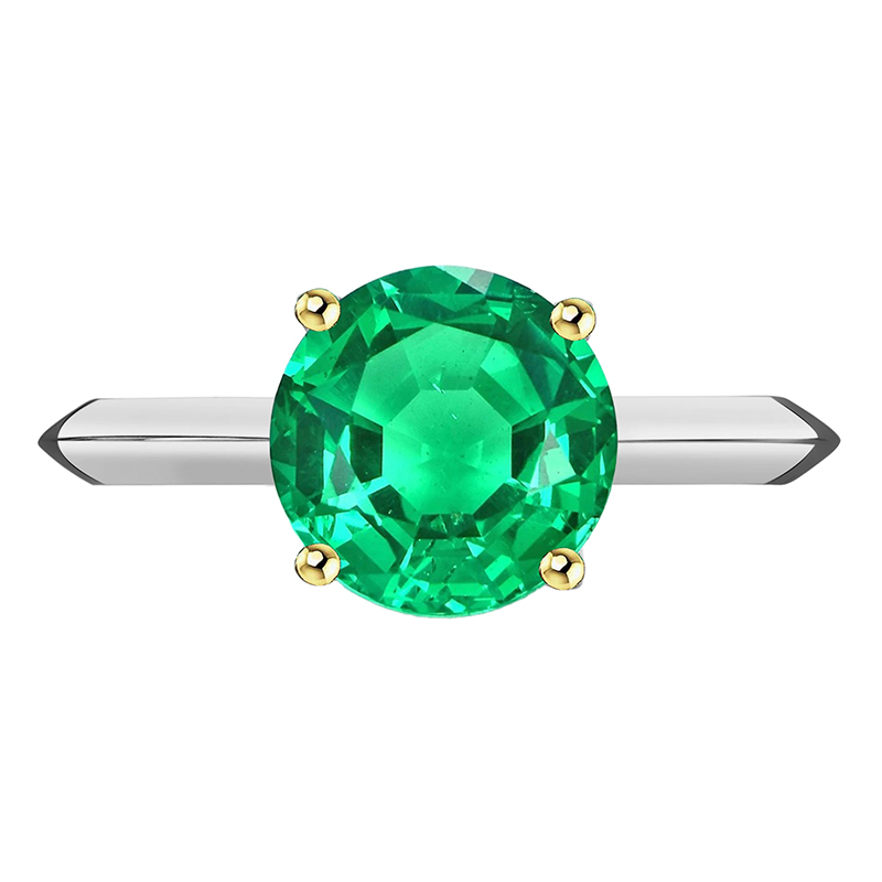 Strahlender Smaragd Schmuckstein-Ring 3 Karat – Hauptansicht