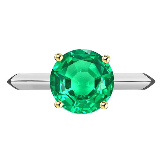 Strahlender Smaragd Schmuckstein-Ring 3 Karat – Hauptansicht