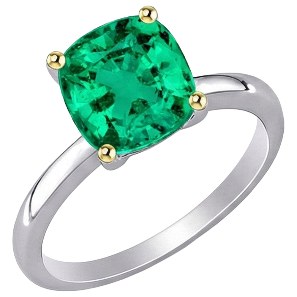 Hochwertiger Smaragd Edelstein-Ring 2 Karat – Seitenansicht