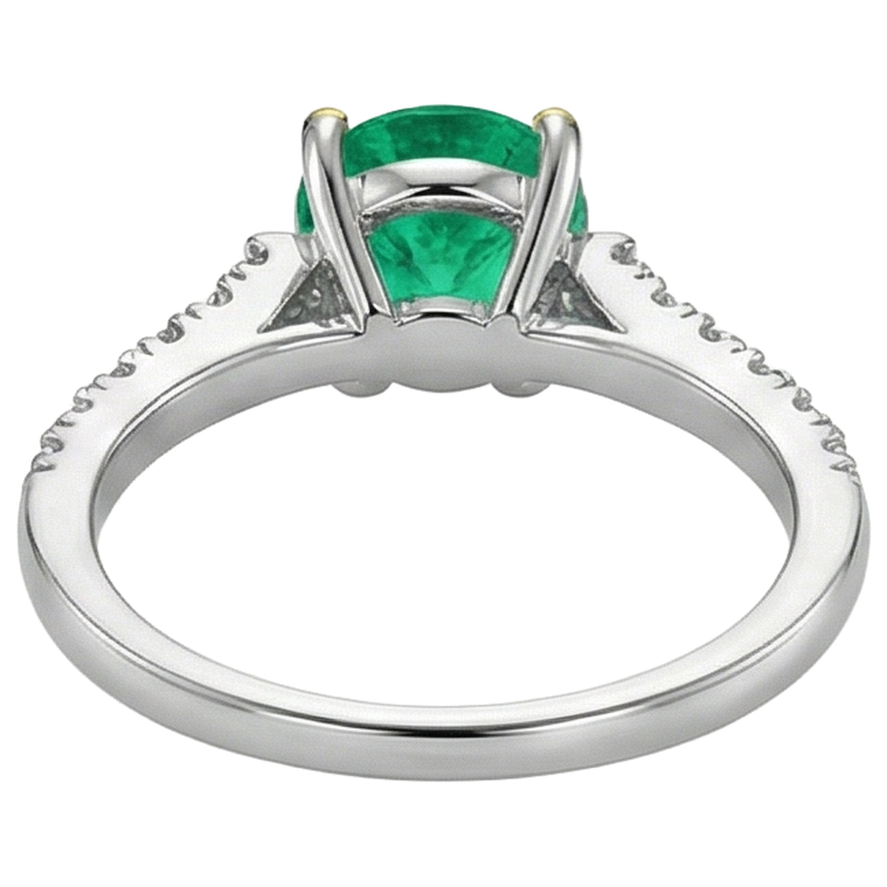Hochwertiger Kolumbianischer Smaragd Edelstein-Ring 1,50 Karat – Rückansicht