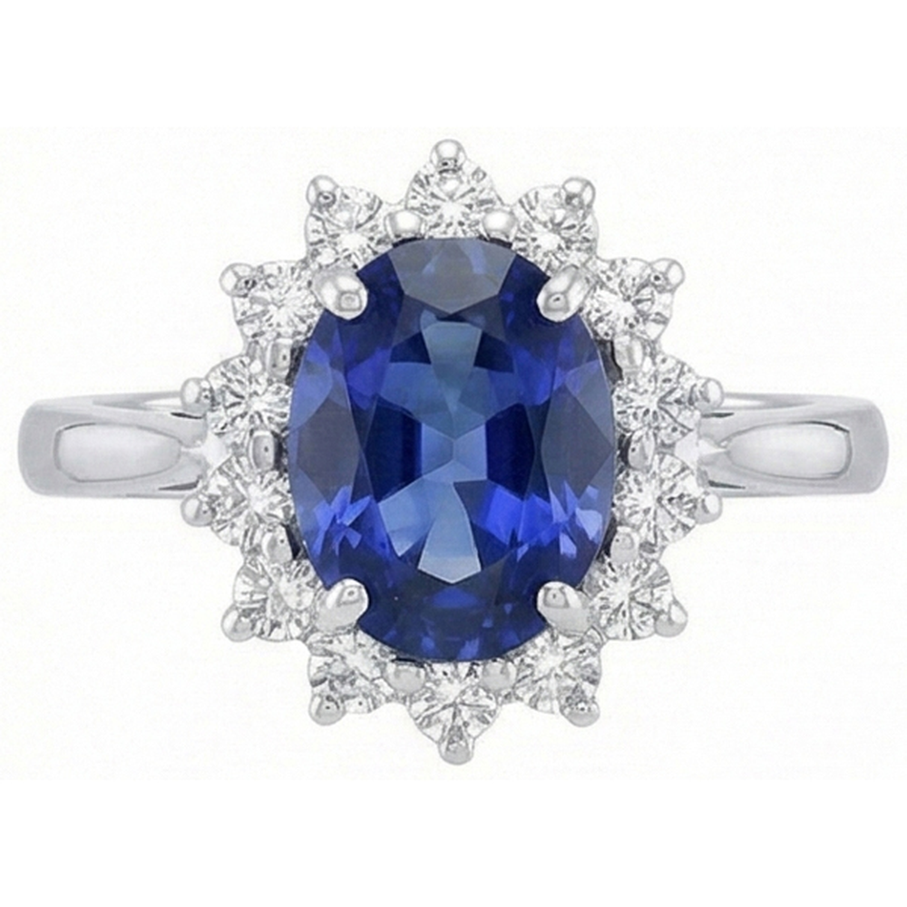 echter oval diamant 4.70Karat ring Seitenansicht