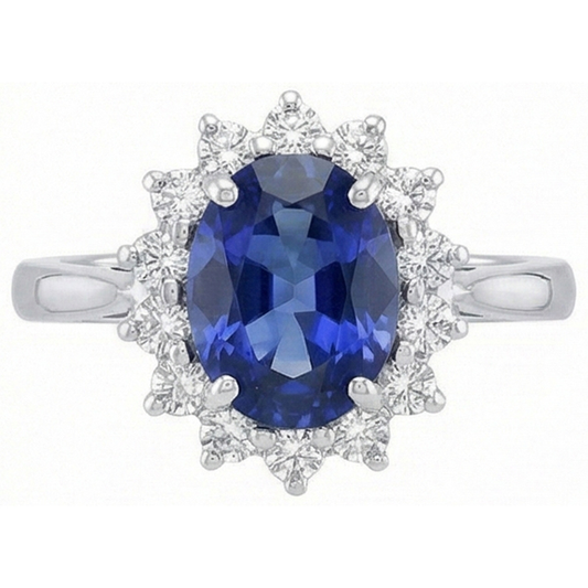 echter oval diamant 4.70Karat ring Seitenansicht