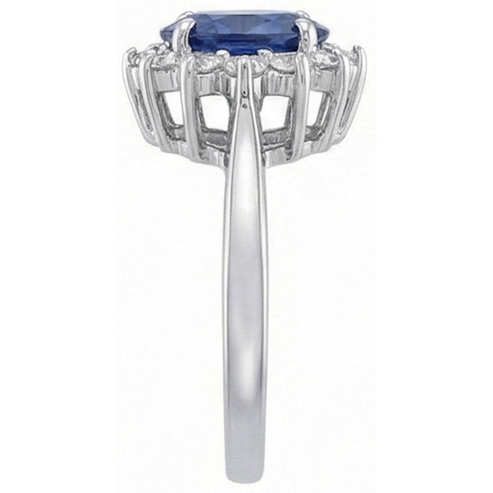 echter oval diamant 4.70Karat ring Profilansicht