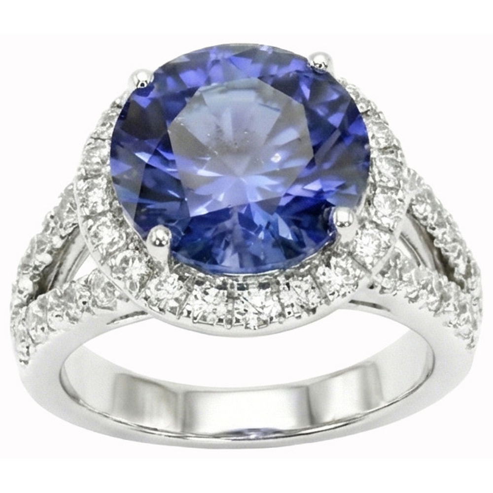 echter round diamant 6Karat ring Vorderansicht