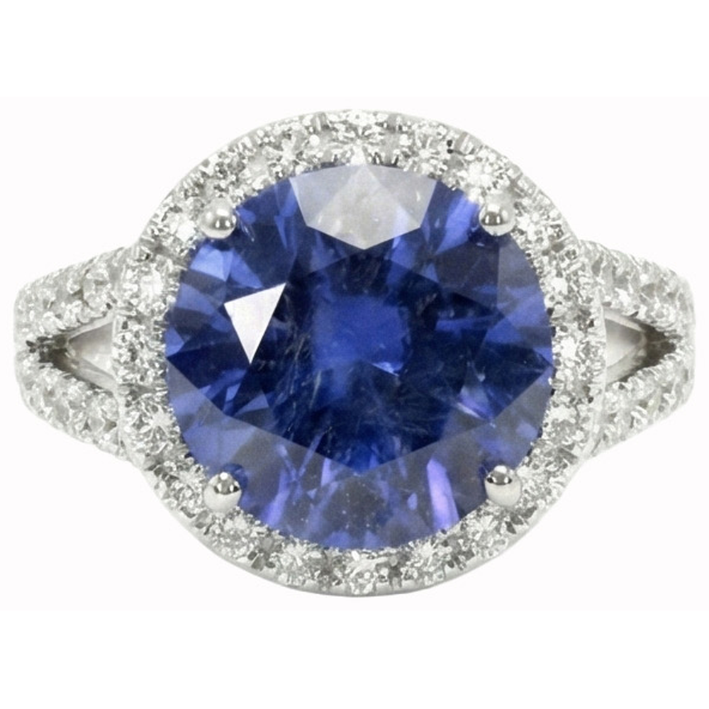echter round diamant 6Karat ring Seitenansicht