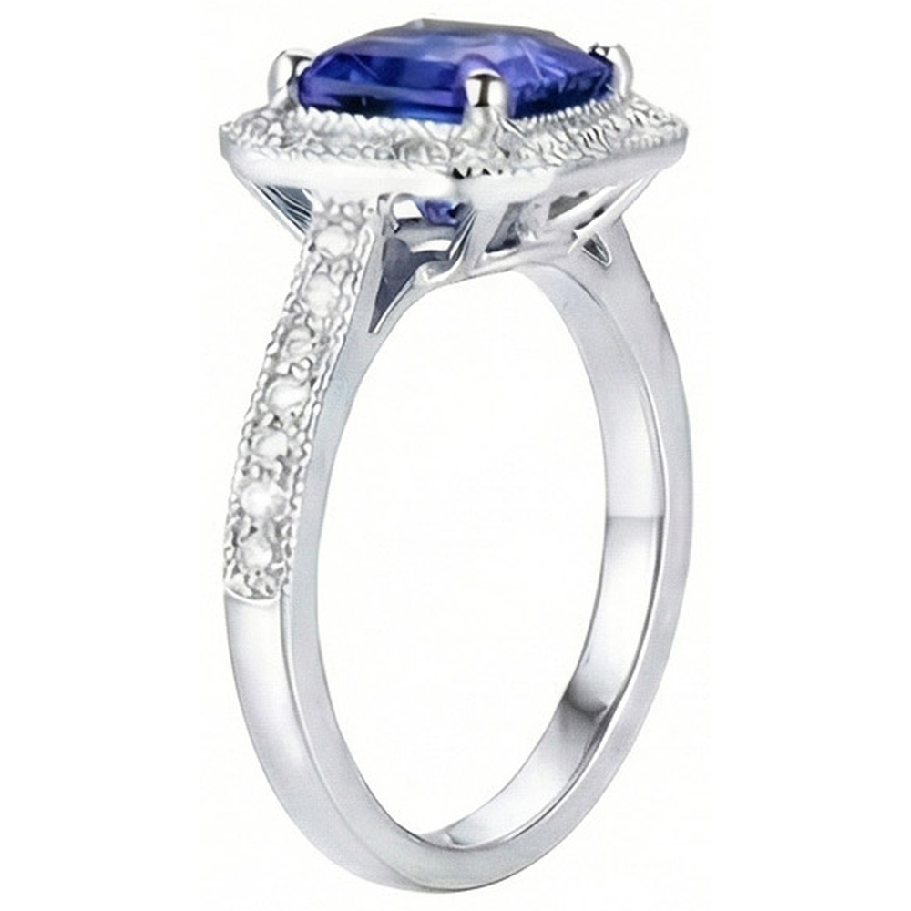 echter asscher diamant 4Karat ring Draufsicht