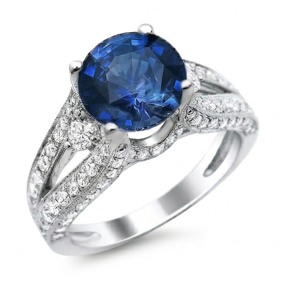 echter round diamant 4Karat ring Vorderansicht