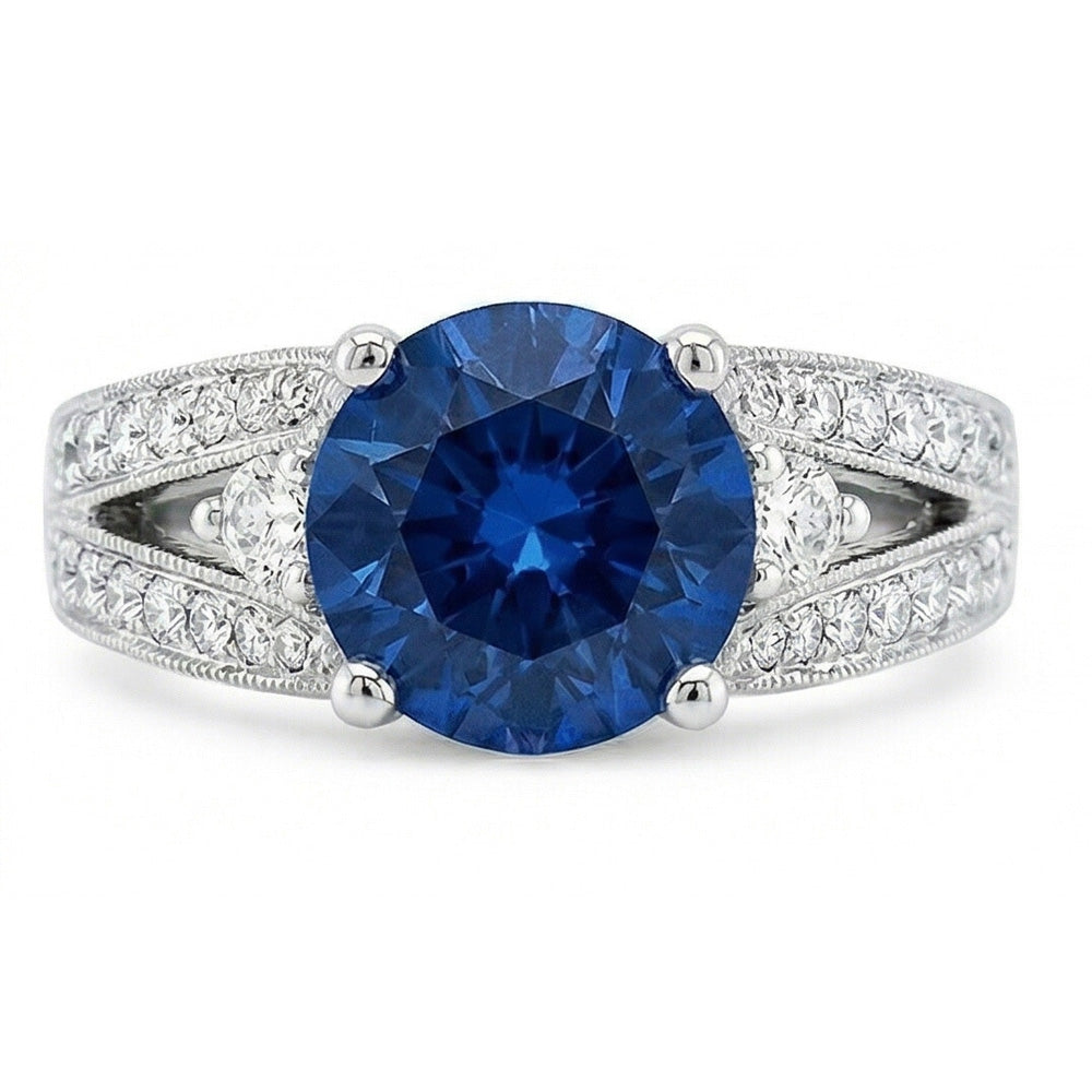 echter round diamant 4Karat ring Seitenansicht
