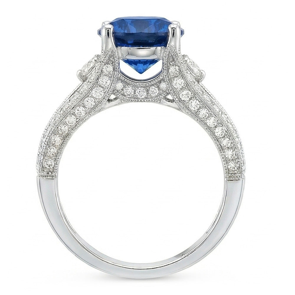 echter round diamant 4Karat ring Draufsicht