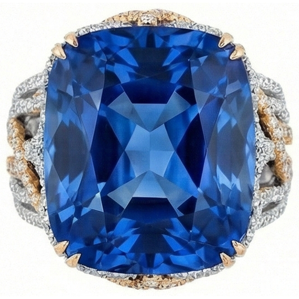 echter round diamant 8.50Karat ring Seitenansicht