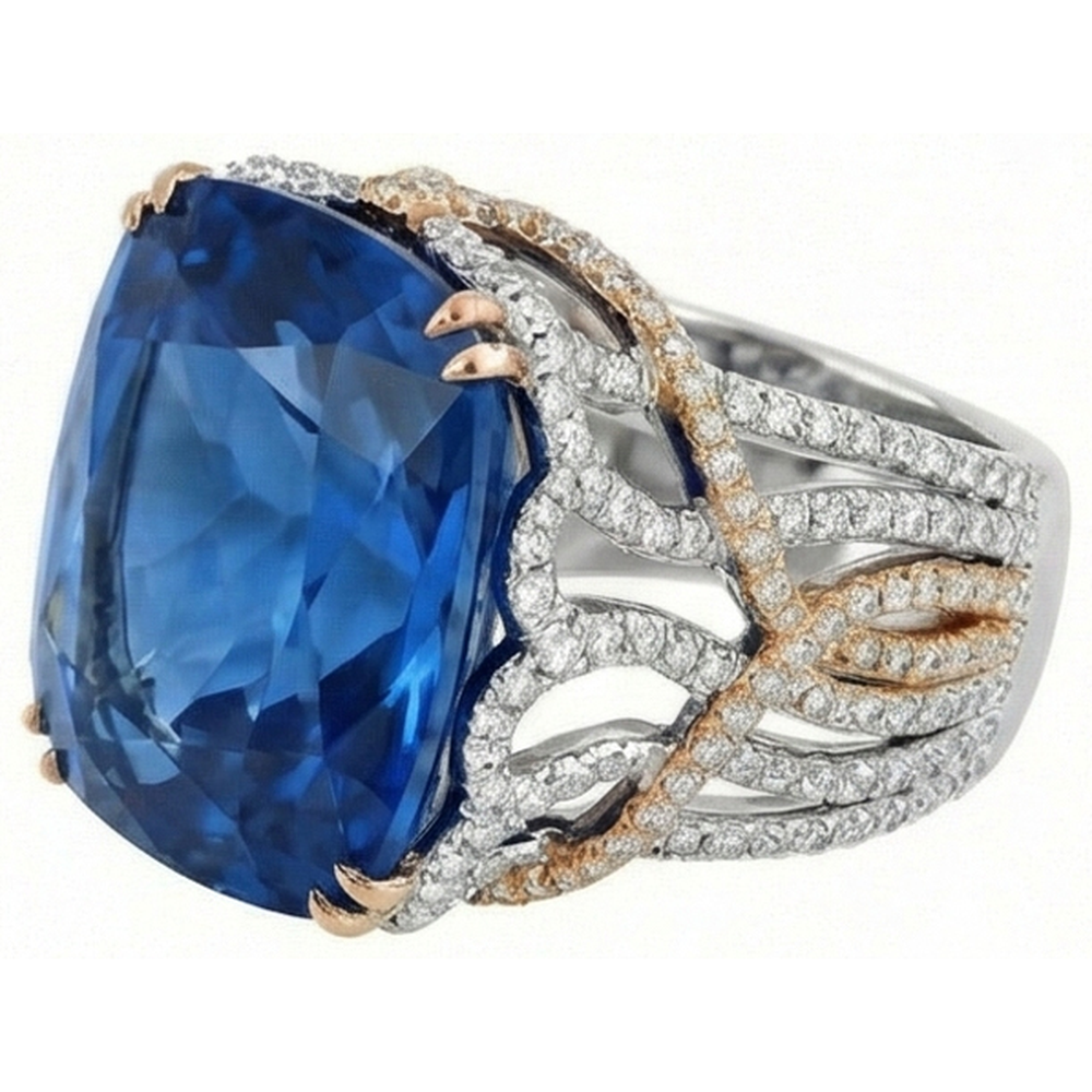 echter round diamant 8.50Karat ring Detailansicht