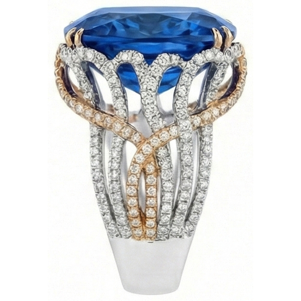 echter round diamant 8.50Karat ring Draufsicht