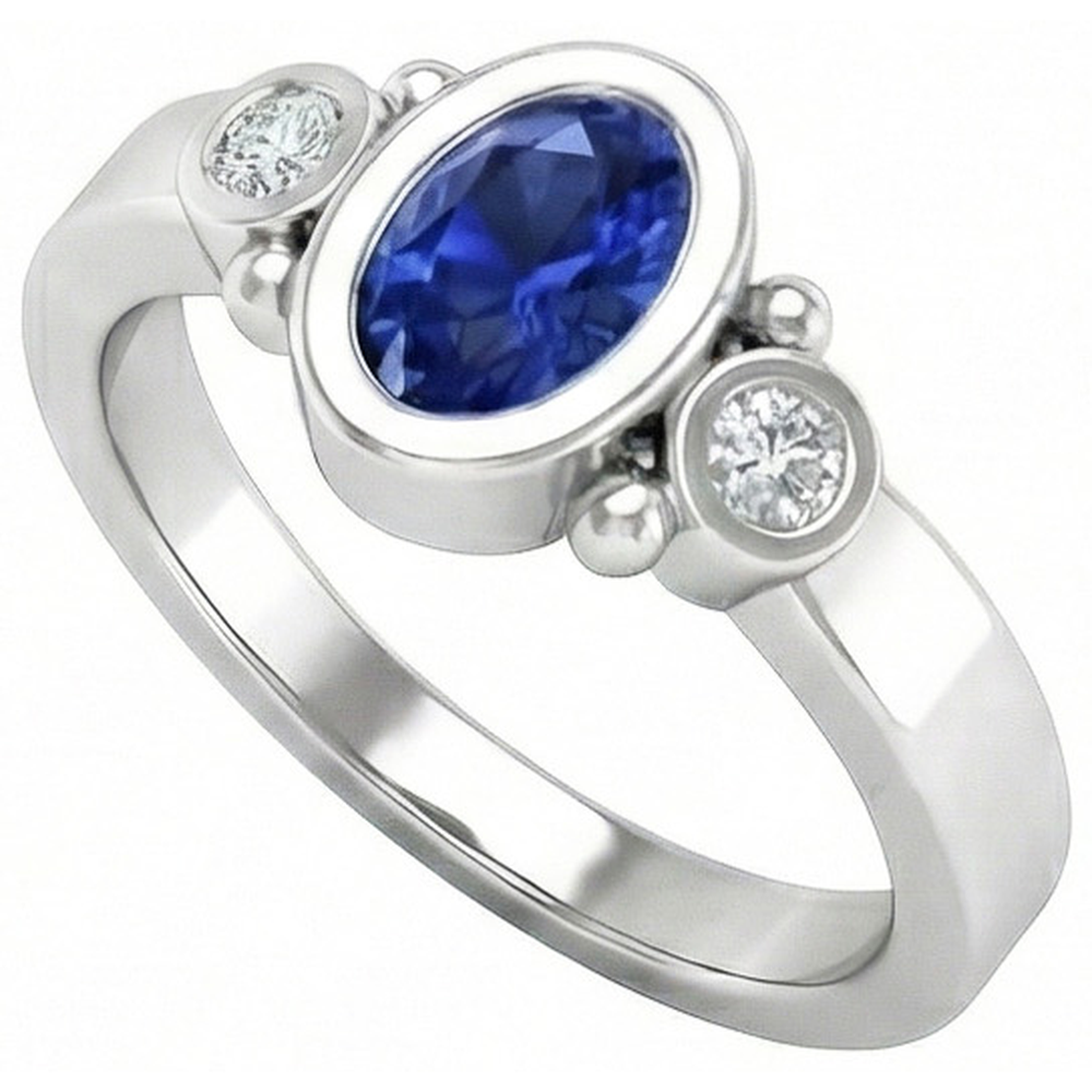 echter oval diamant 1.70Karat ring Vorderansicht