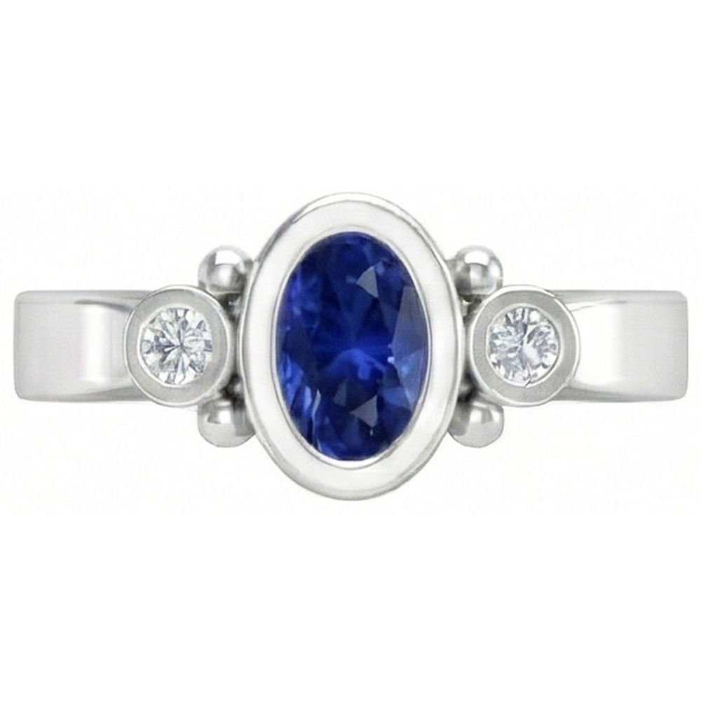 echter oval diamant 1.70Karat ring Seitenansicht