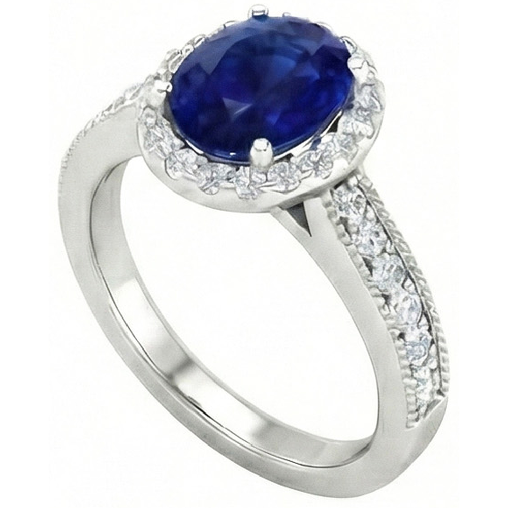 echter oval diamant 4Karat ring Vorderansicht