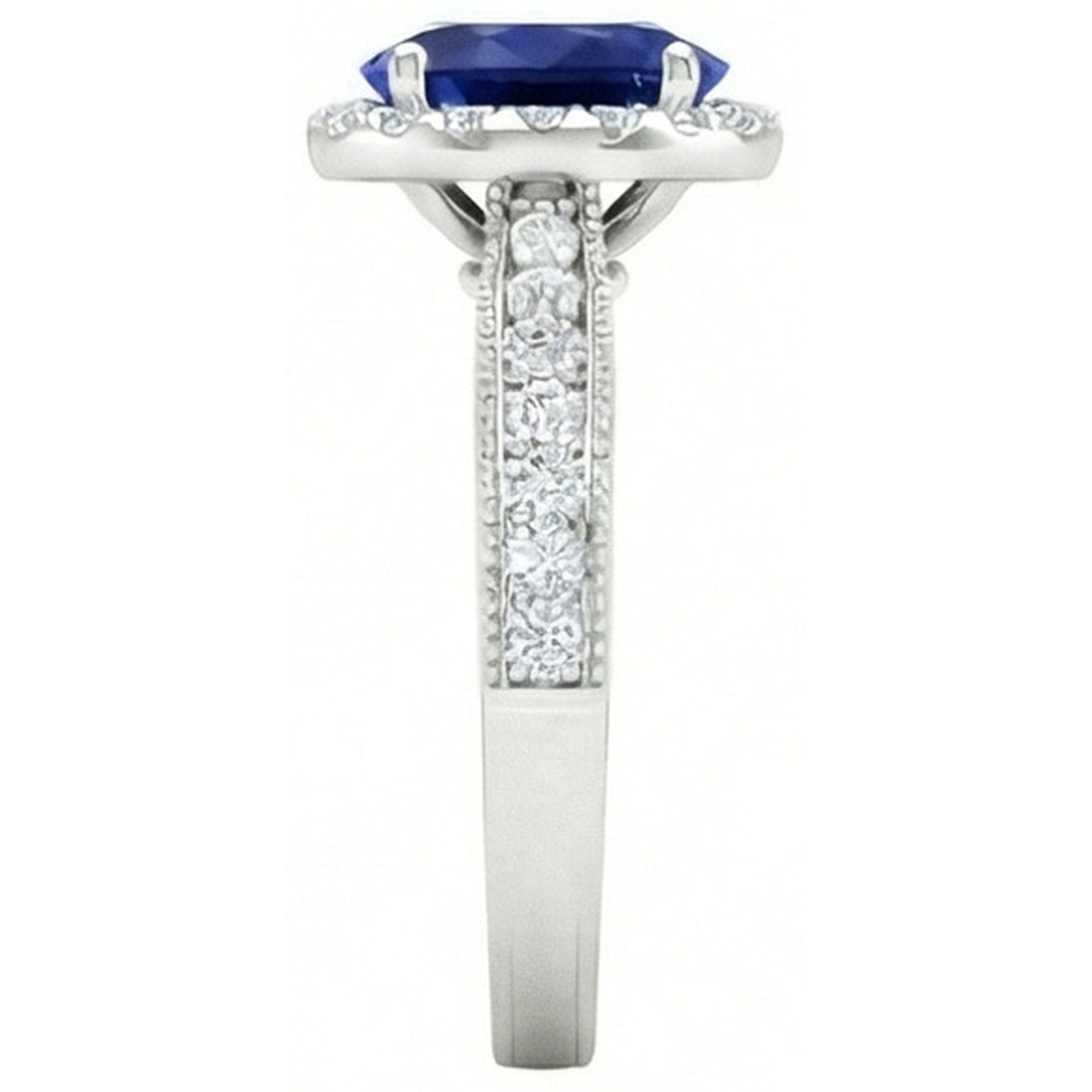 echter oval diamant 4Karat ring Profilansicht