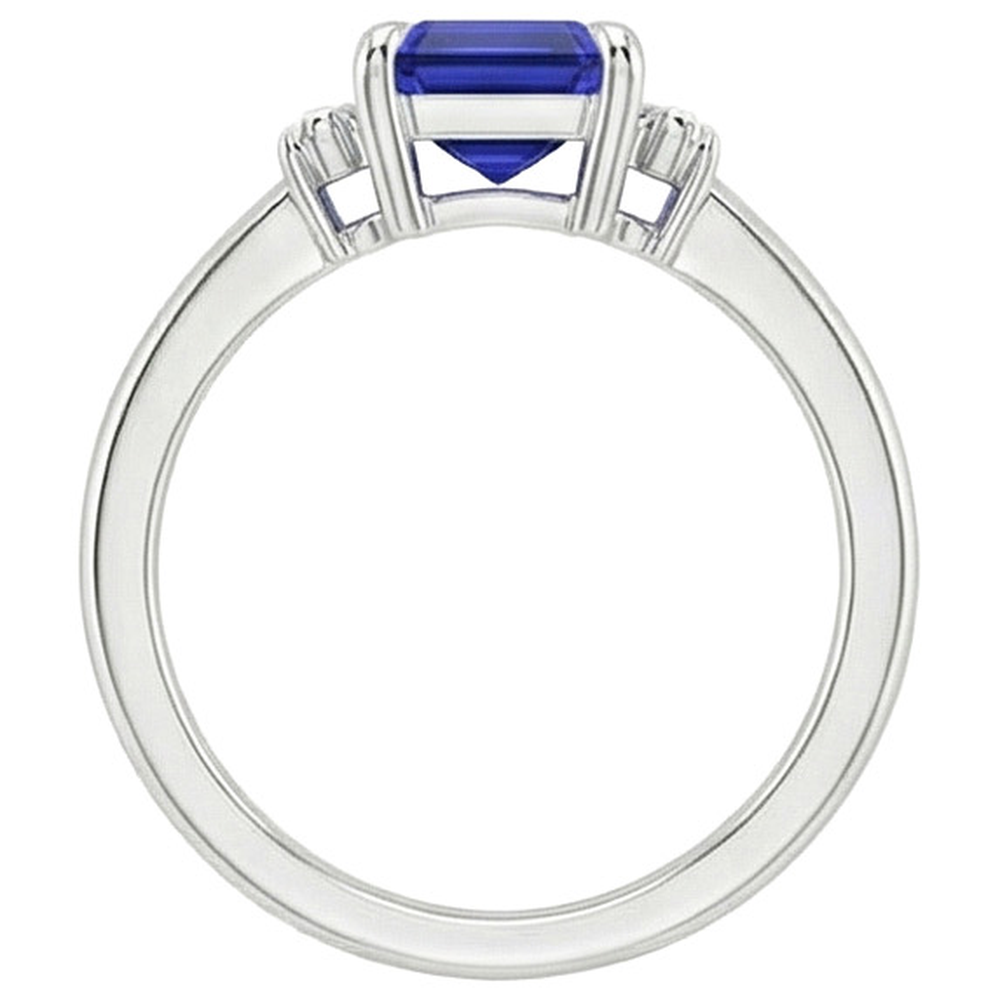 echter baguette saphir 2.50Karat ring auf Weiß