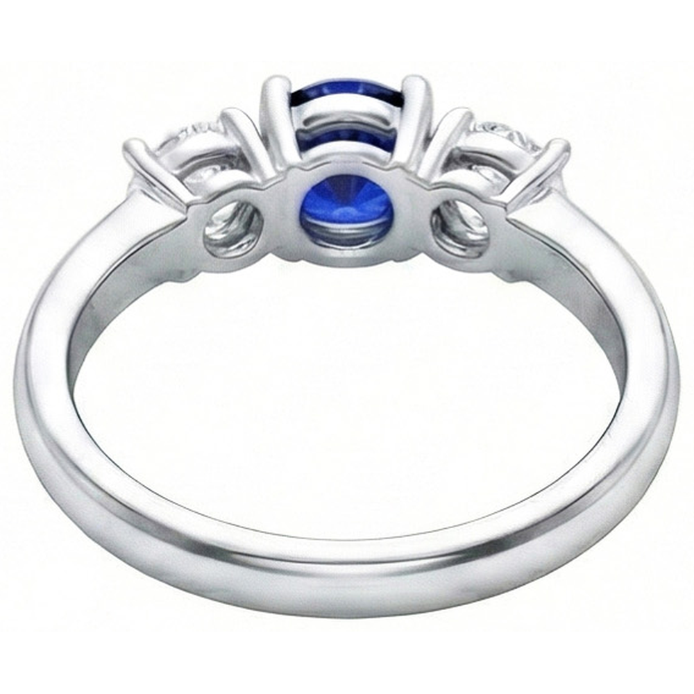 echter round saphir 3.5Karat ring Profilansicht