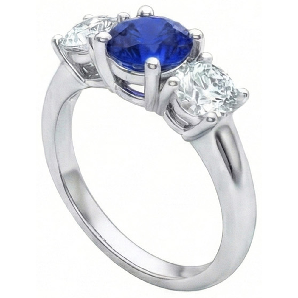 echter round saphir 3.5Karat ring Detailansicht