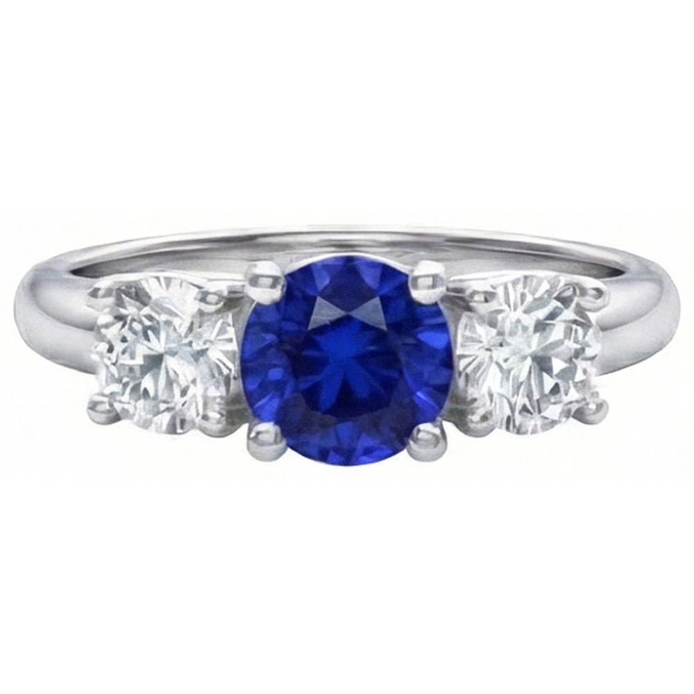 echter round saphir 3.5Karat ring Seitenansicht