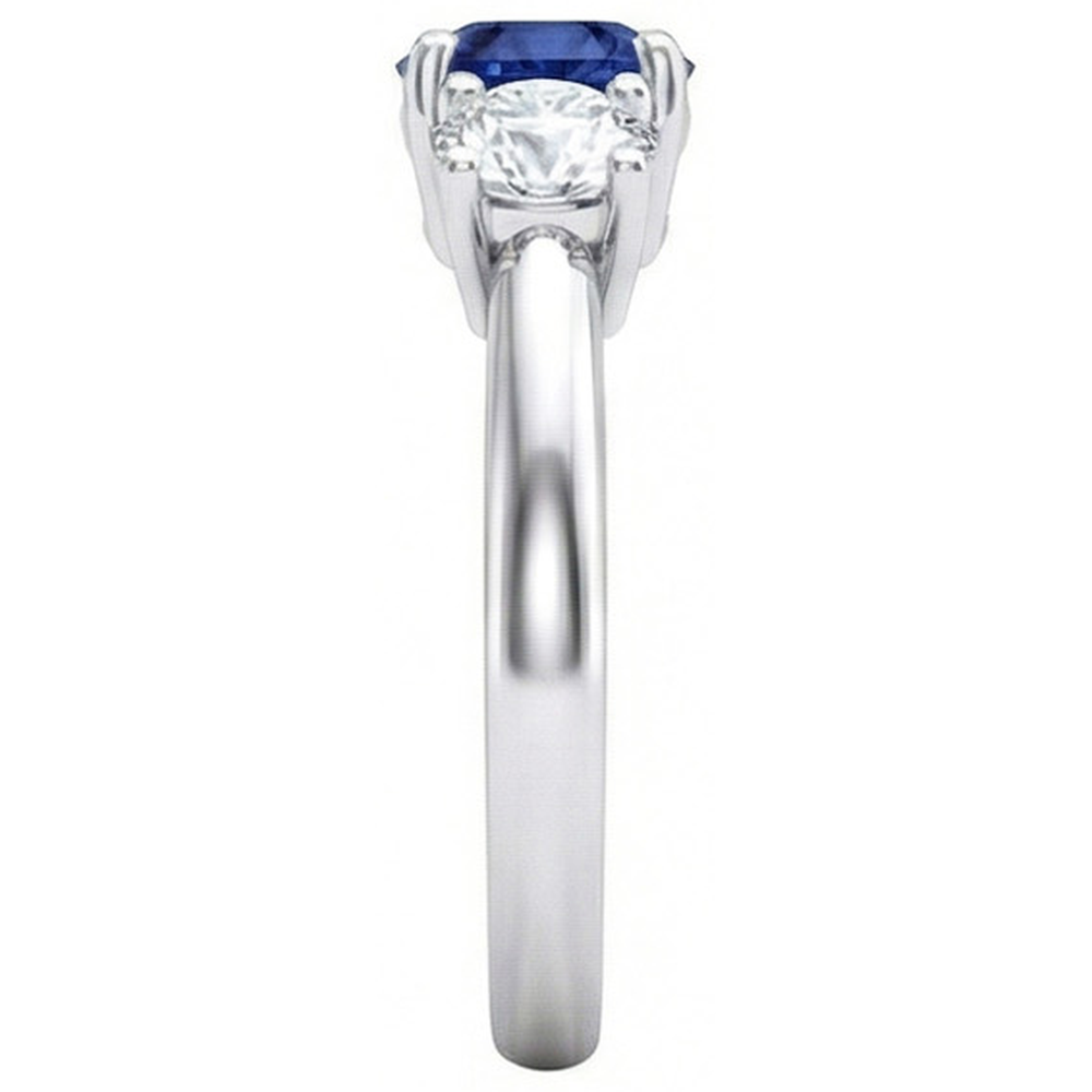 echter round saphir 3.5Karat ring Draufsicht