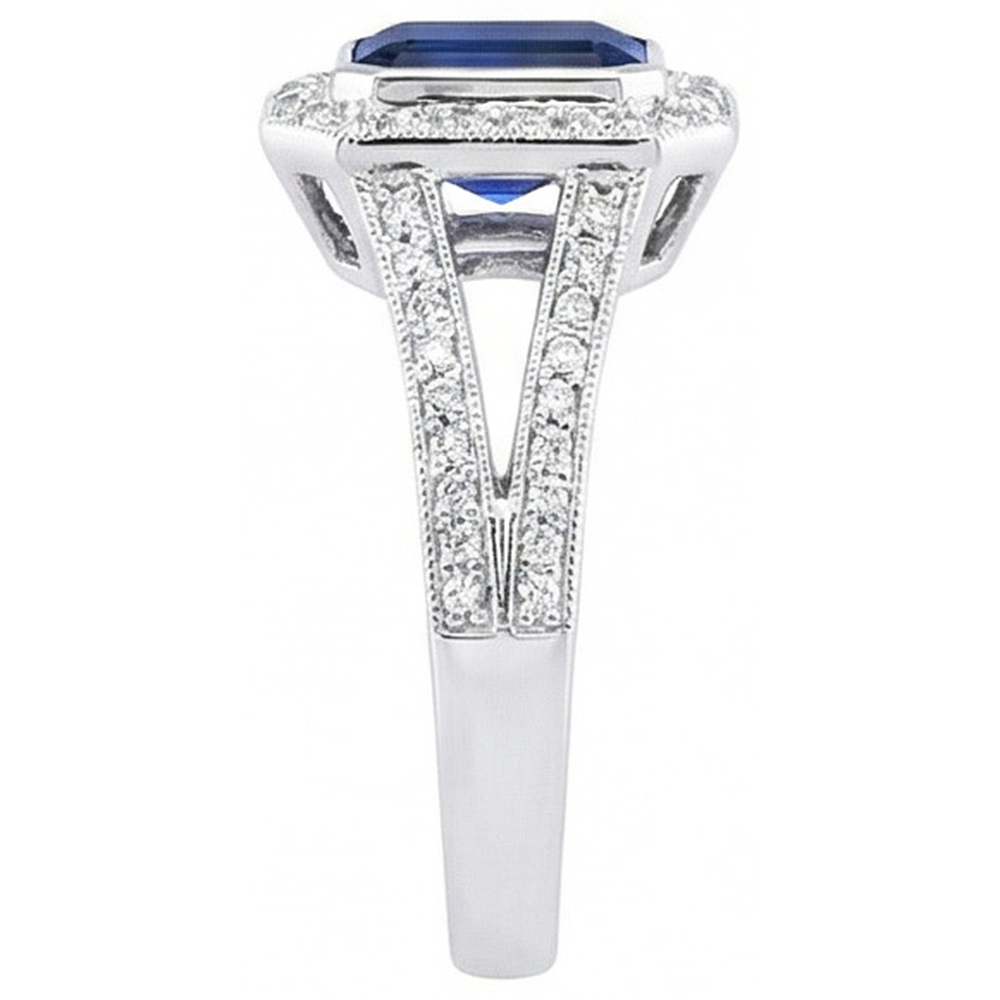 Ceylon Blue Sapphire Natürlicher Diamants ( nicht im Labor gezüchtet ) 5.35 Karat Ring Naturedelstein Neu