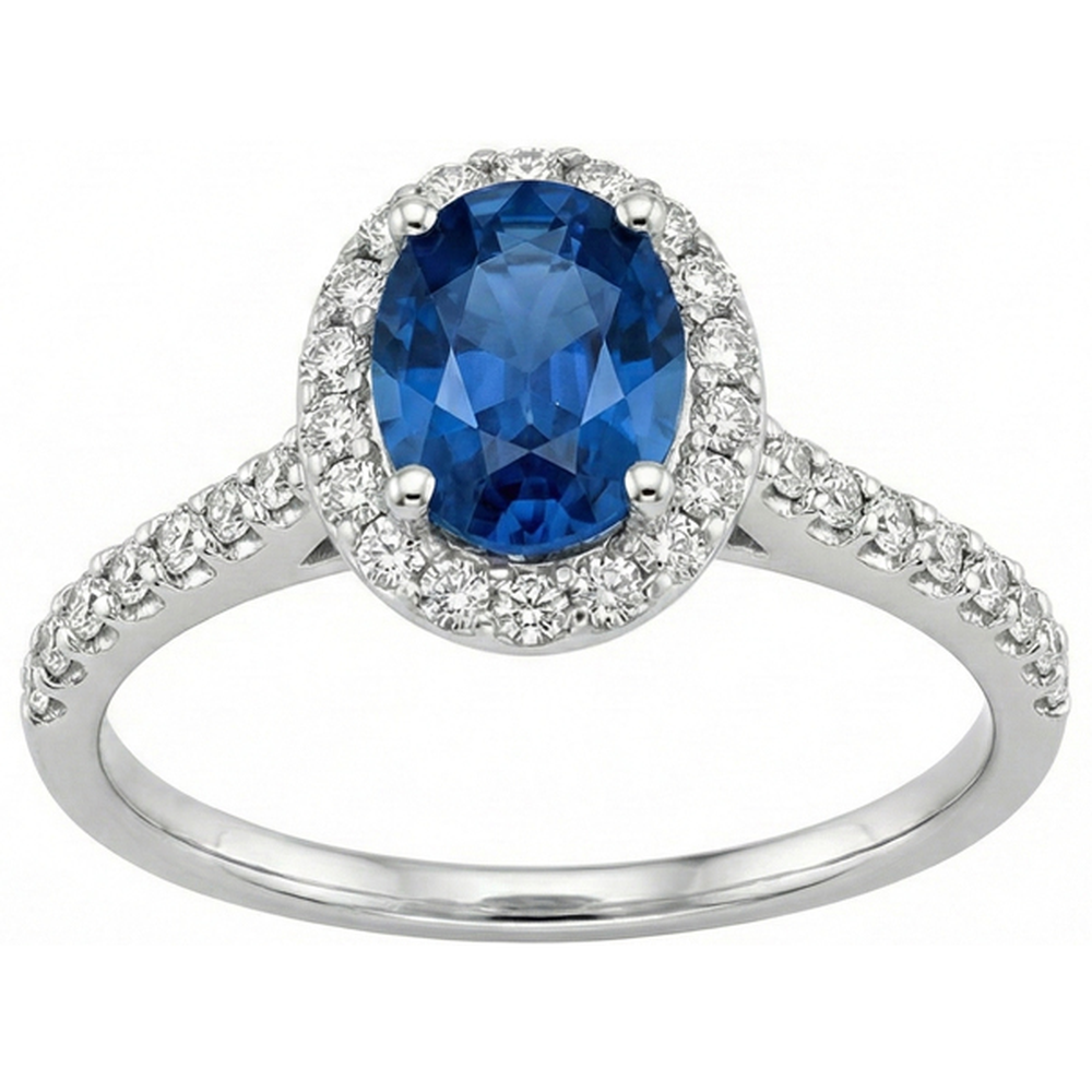 echter oval saphir 2.15Karat ring Profilansicht