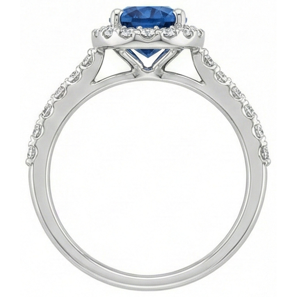 echter oval saphir 2.15Karat ring auf Weiß
