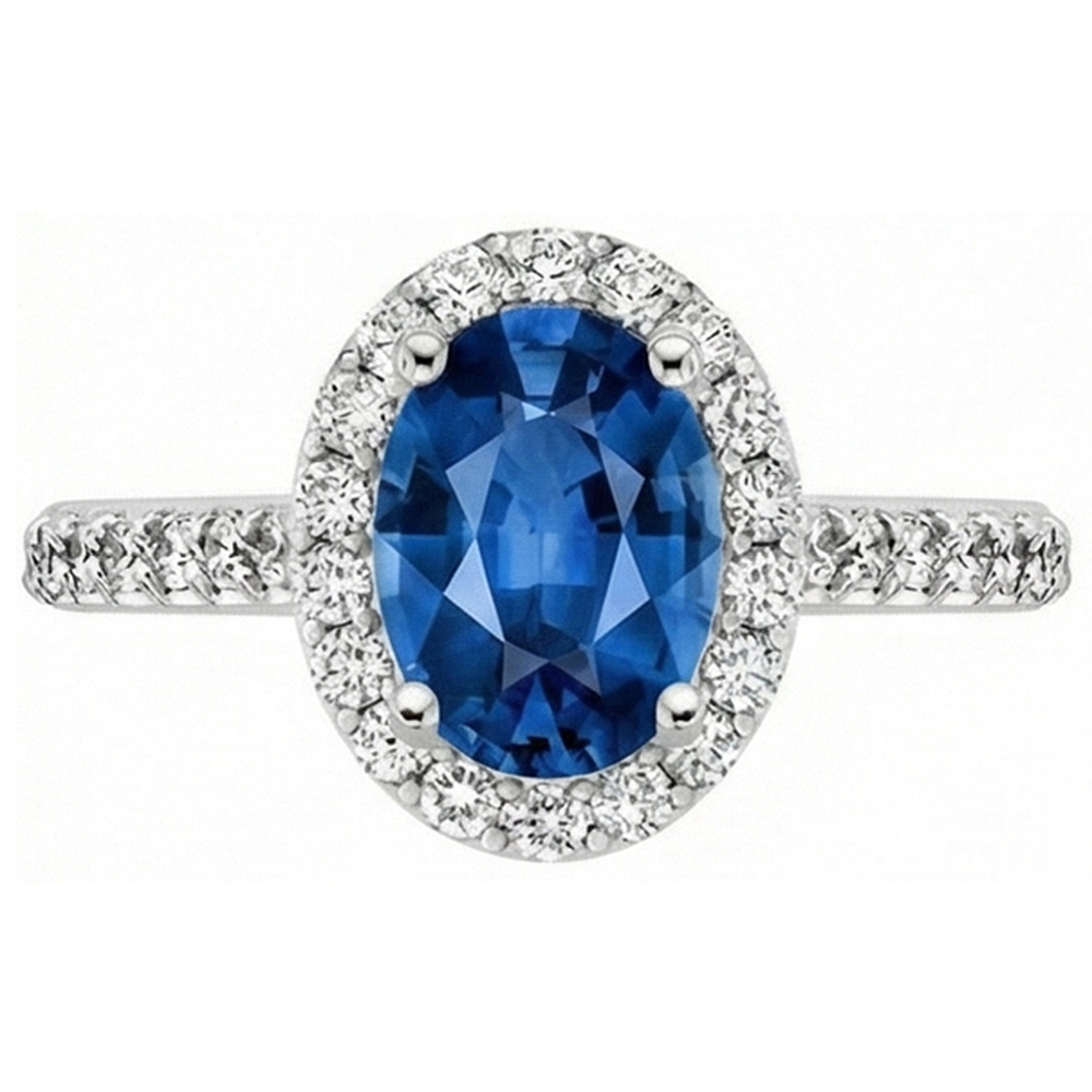 echter oval saphir 2.15Karat ring Detailansicht