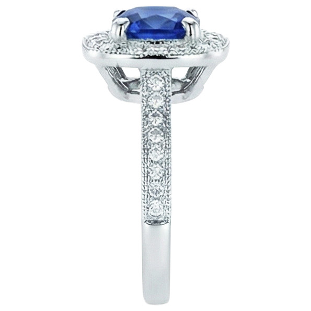 echter round saphir 4Karat ring Draufsicht