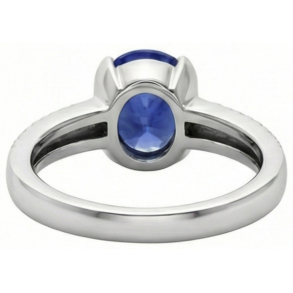 echter oval saphir 3.75Karat ring Profilansicht