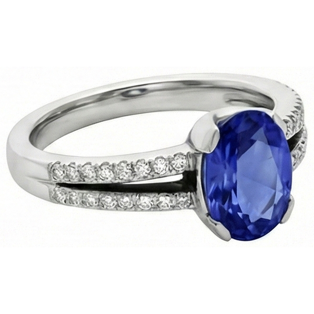 echter oval saphir 3.75Karat ring Detailansicht