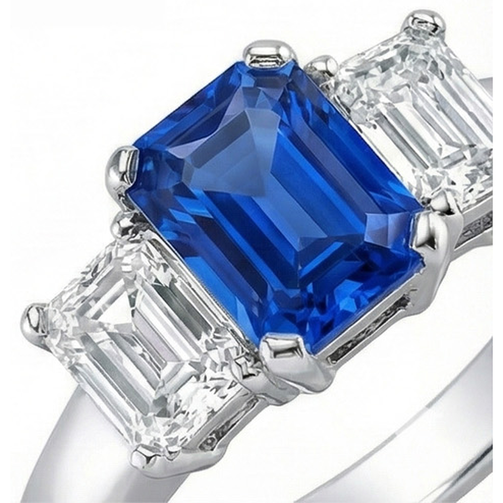 echter radiant diamant 2.50Karat ring Profilansicht